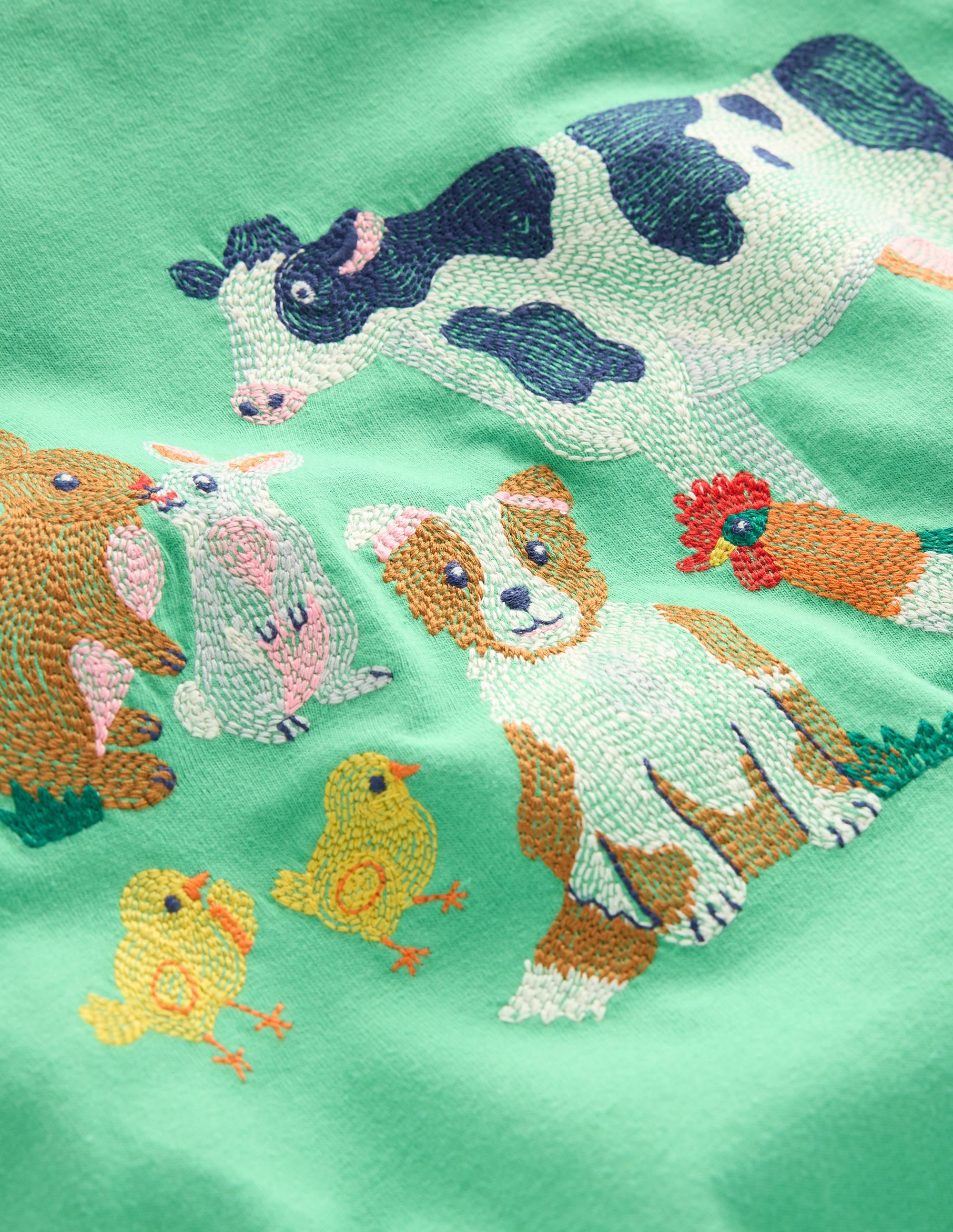 T-shirt à super surpiqûres-Ferme de Pâques vert aloé vera - Image 3