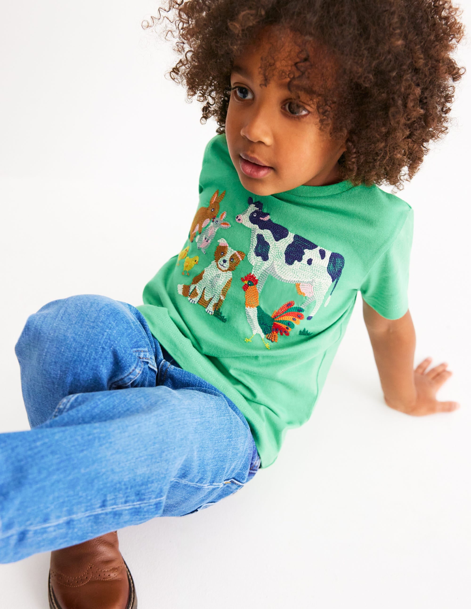 T-shirt à super surpiqûres-Ferme de Pâques vert aloé vera - Image 4