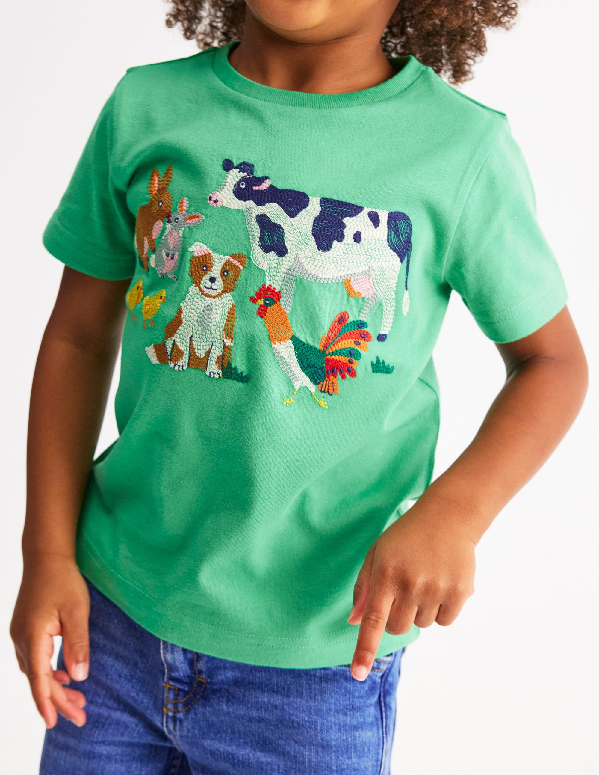 T-shirt à super surpiqûres-Ferme de Pâques vert aloé vera - Image 5