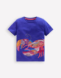 T-Shirt mit Superstitch-Design-Saphirblau Hummer