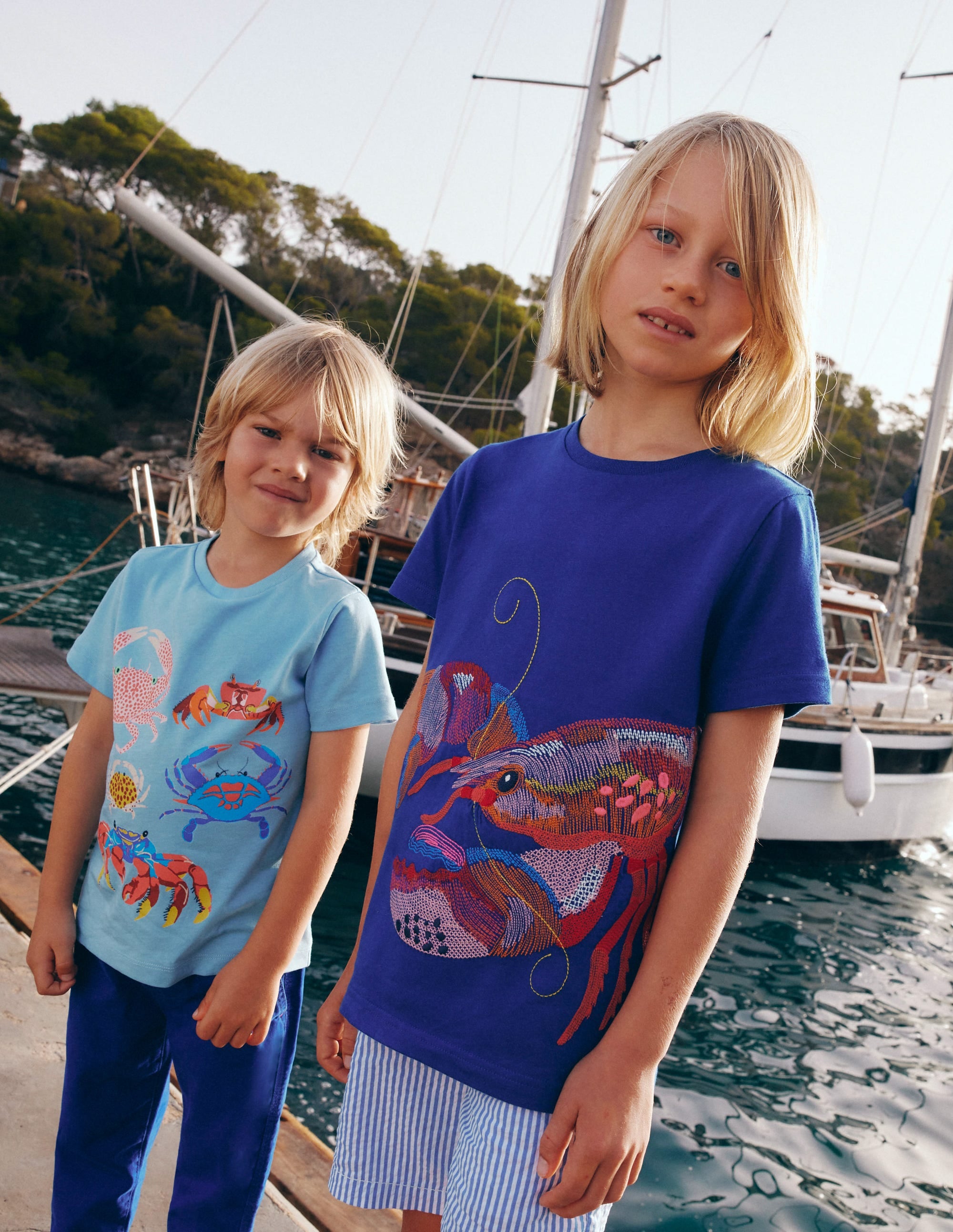T-shirt à super surpiqûres-Homard bleu saphir - Image 5