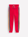 Bas de jogging rayé arc-en-ciel-Rouge coquelicot