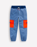 Bas de jogging cargo en coton ripstop-Bleu robot