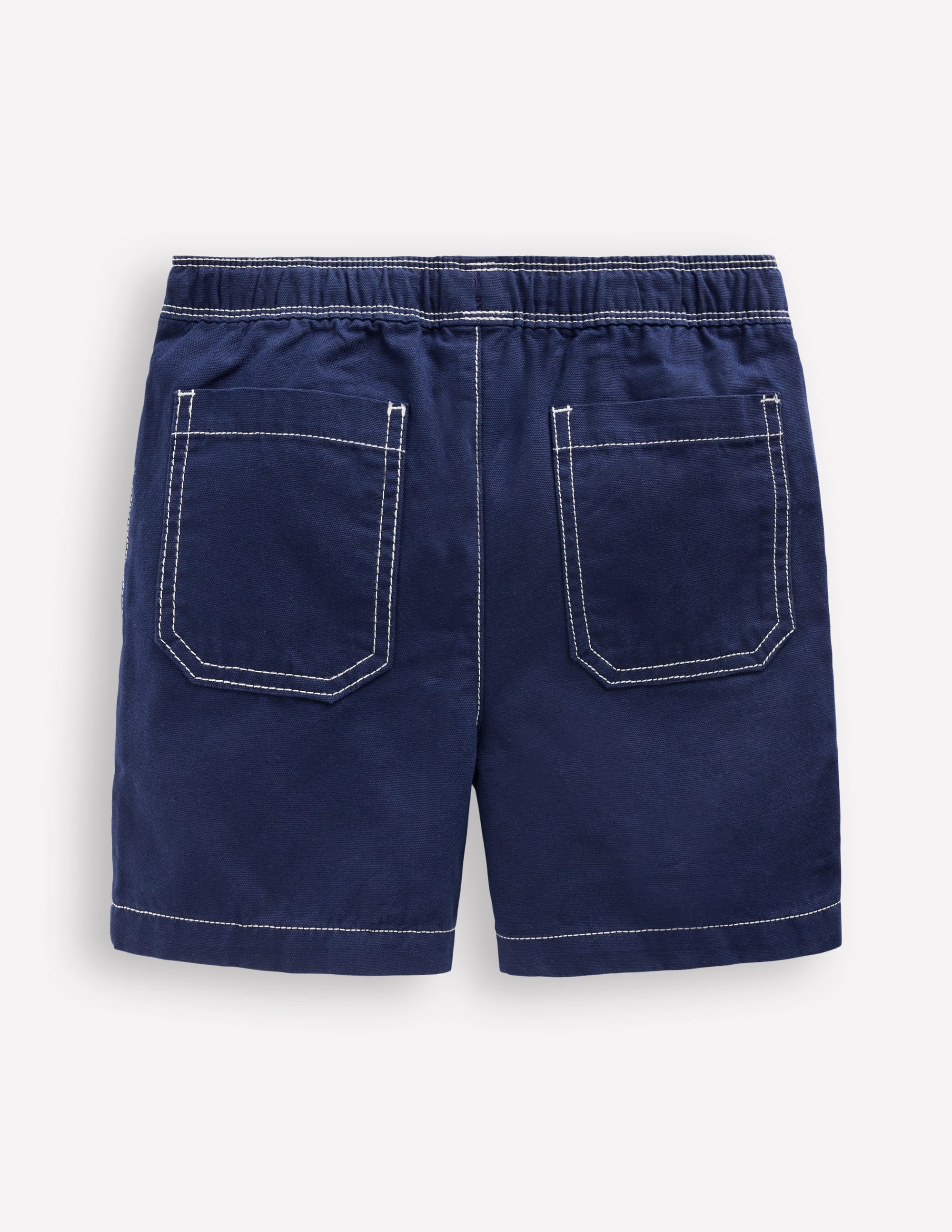 Short en coton à enfiler-Bleu Marine, Petits Pois - Image 2