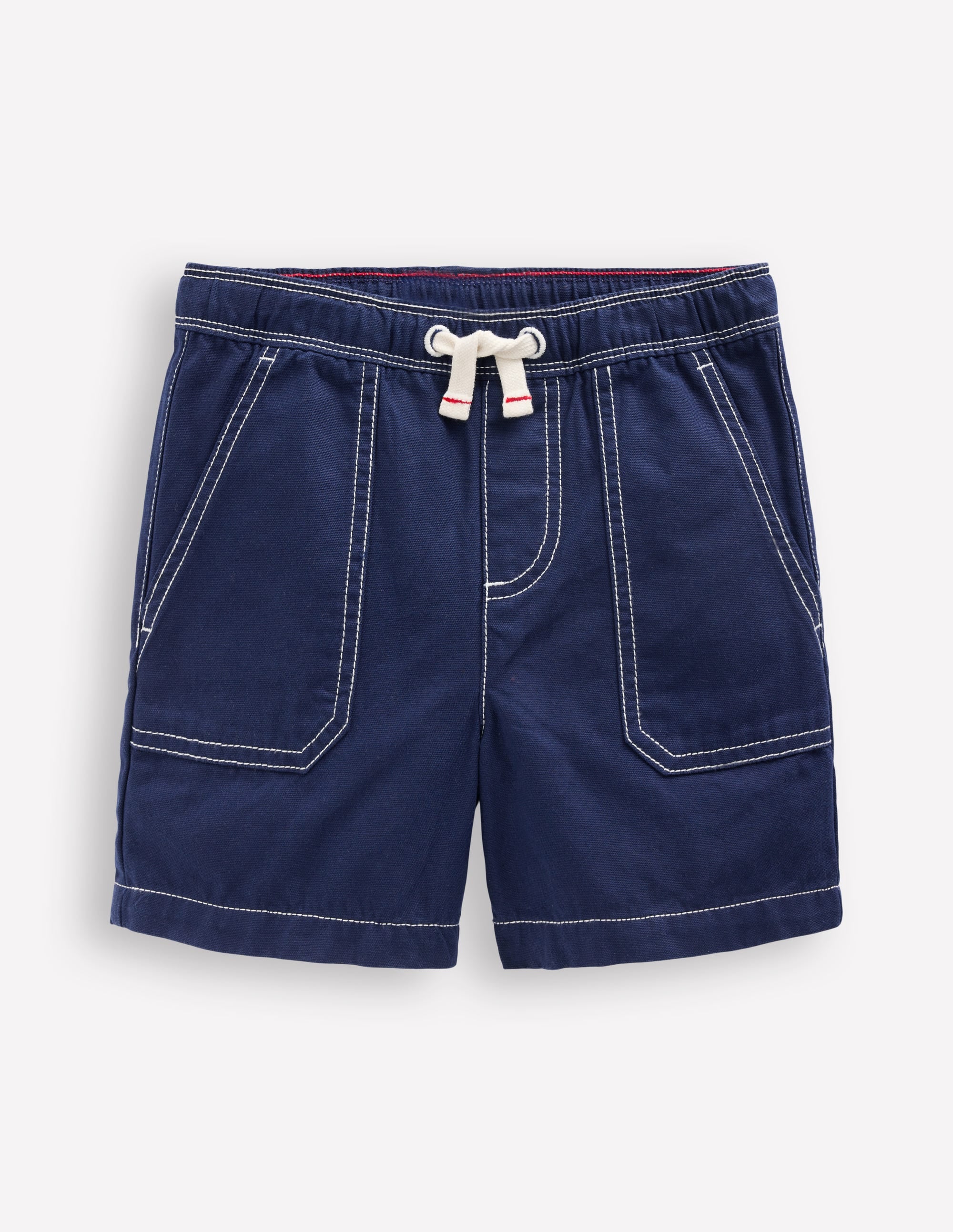 Short en coton à enfiler-Bleu Marine, Petits Pois - Image 1