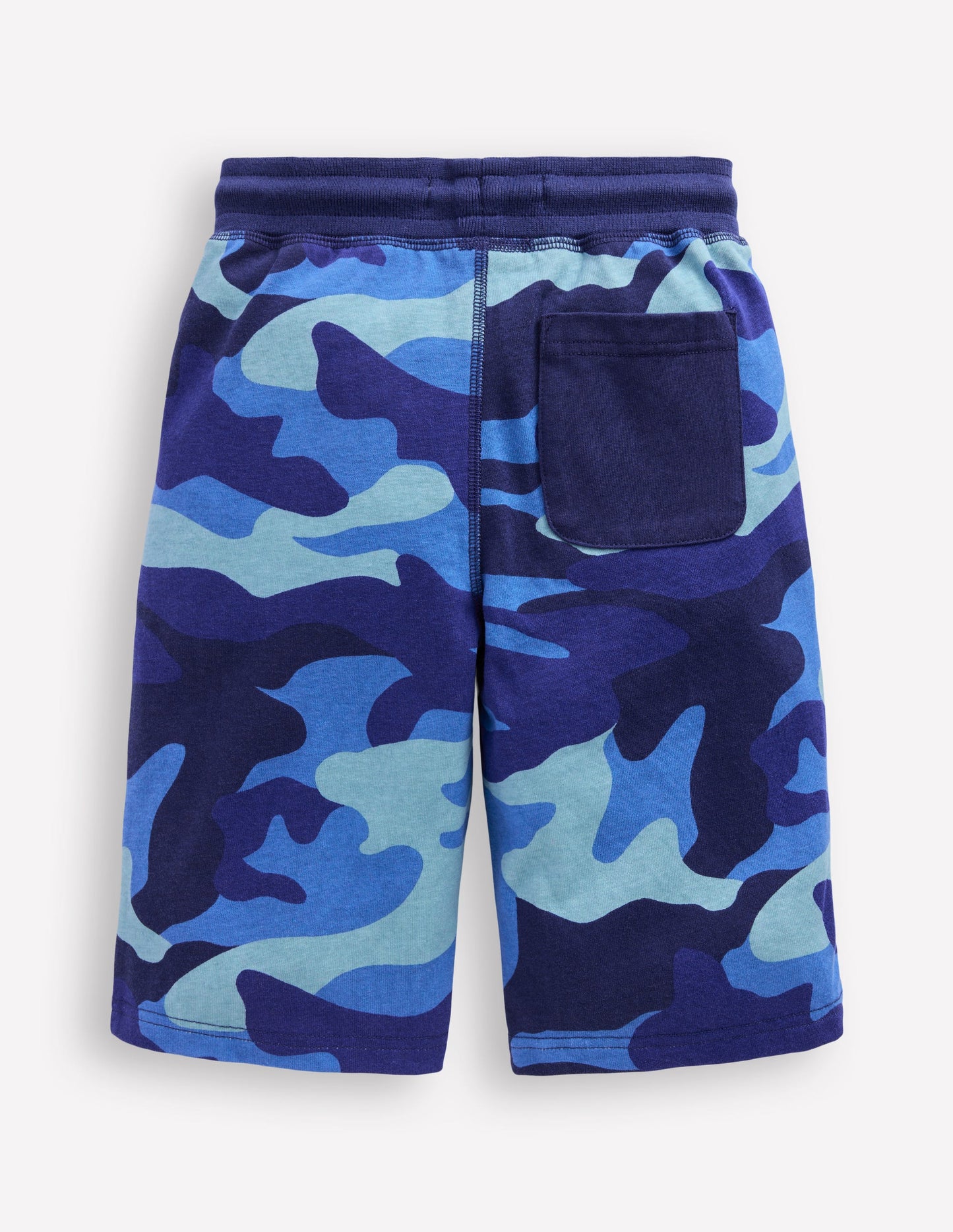 Baggyshorts aus Jersey-Blau mit Camouflage