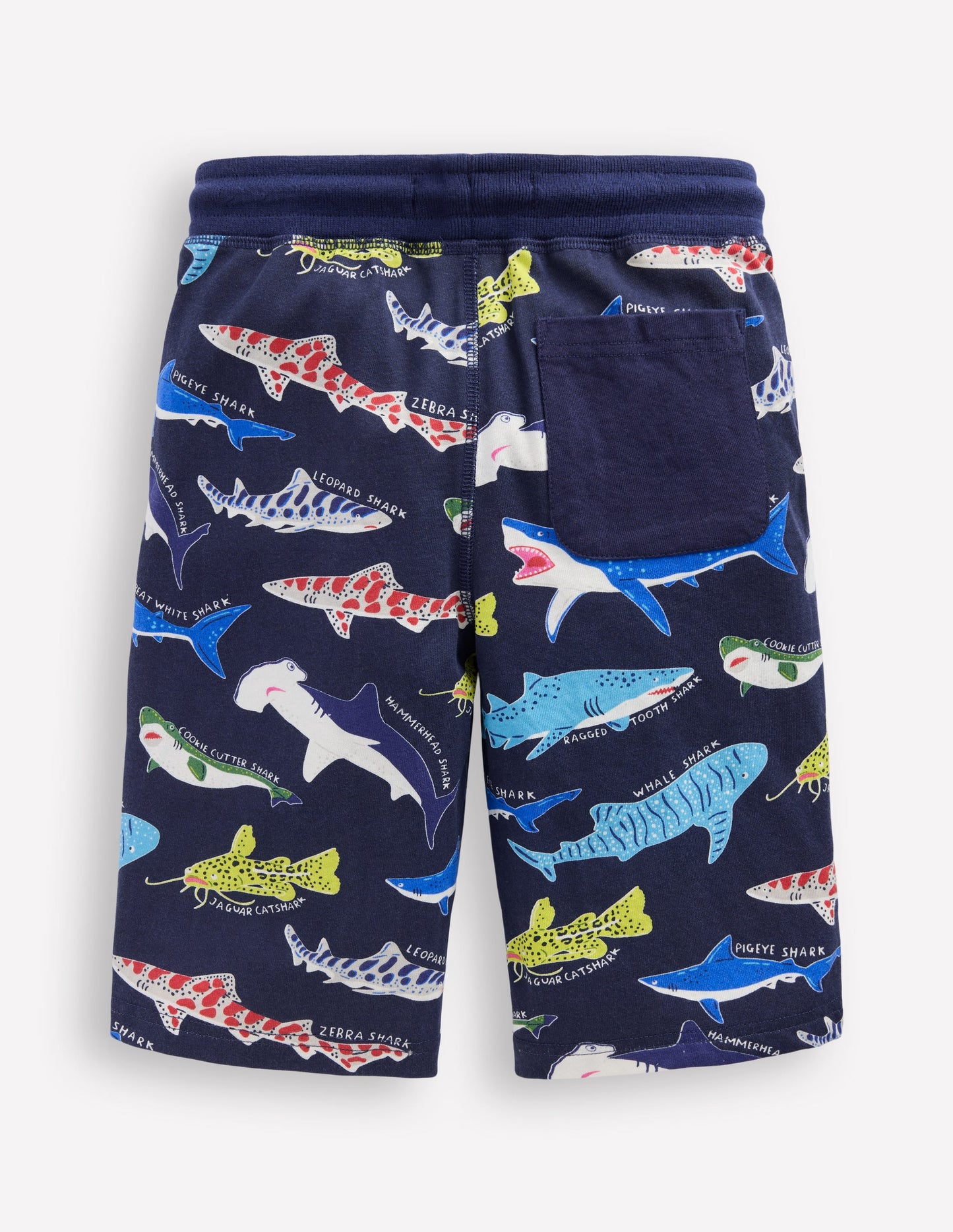 Short baggy en jersey-Requins bleu marine universitaire