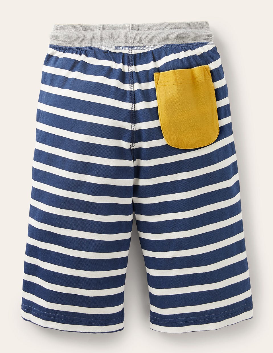 Baggyshorts aus Jersey-Schuluniform-Marineblau und Naturweiß