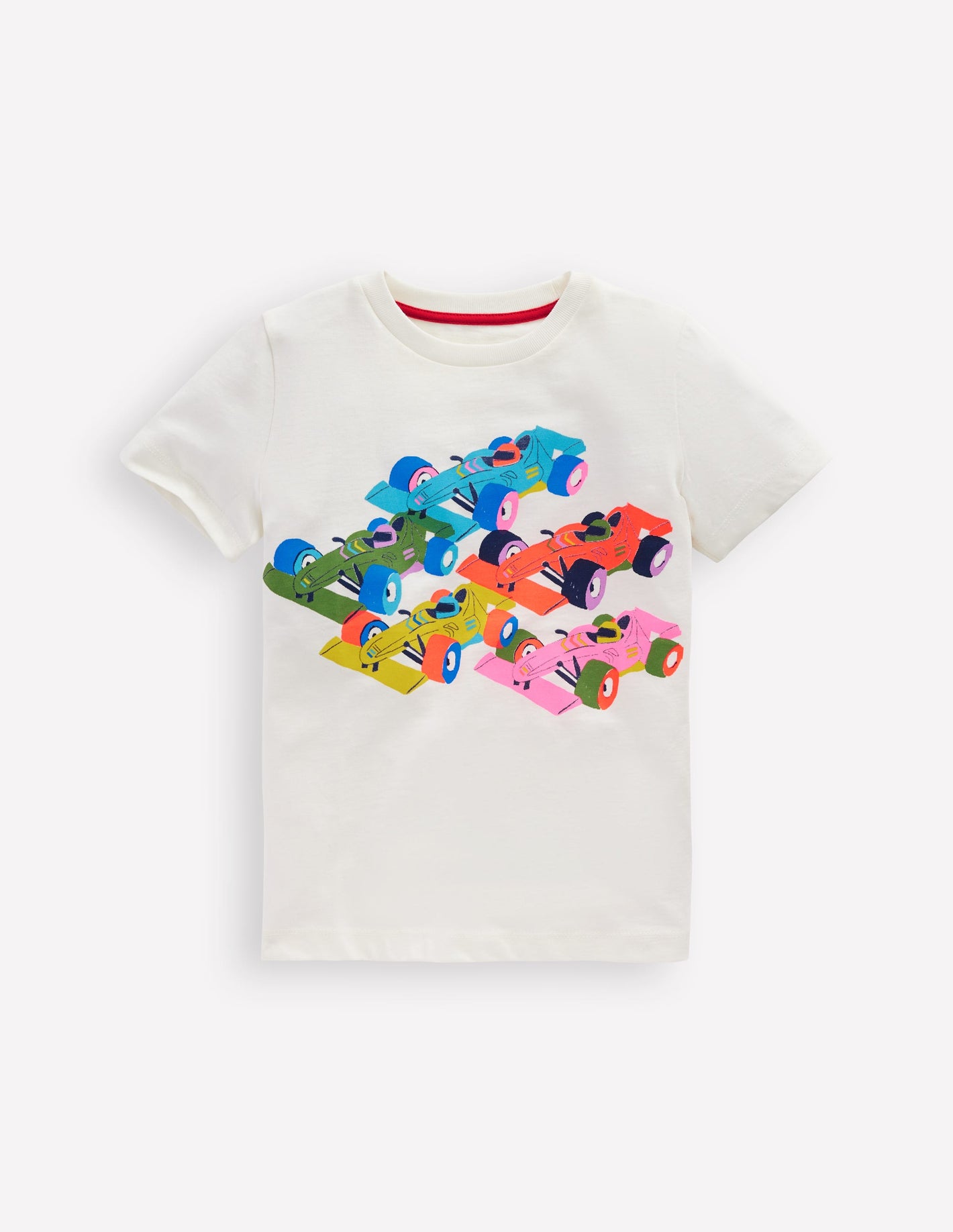 Short Sleeve Riso T-Shirt-Soft Ivory Race Cars