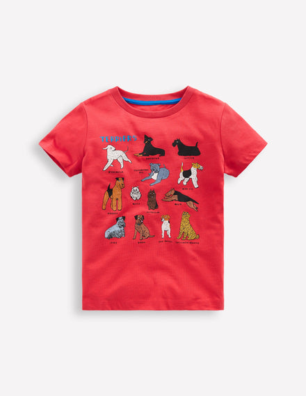 T-Shirt mit Druck-Kirschtomaten-Rot Hunde