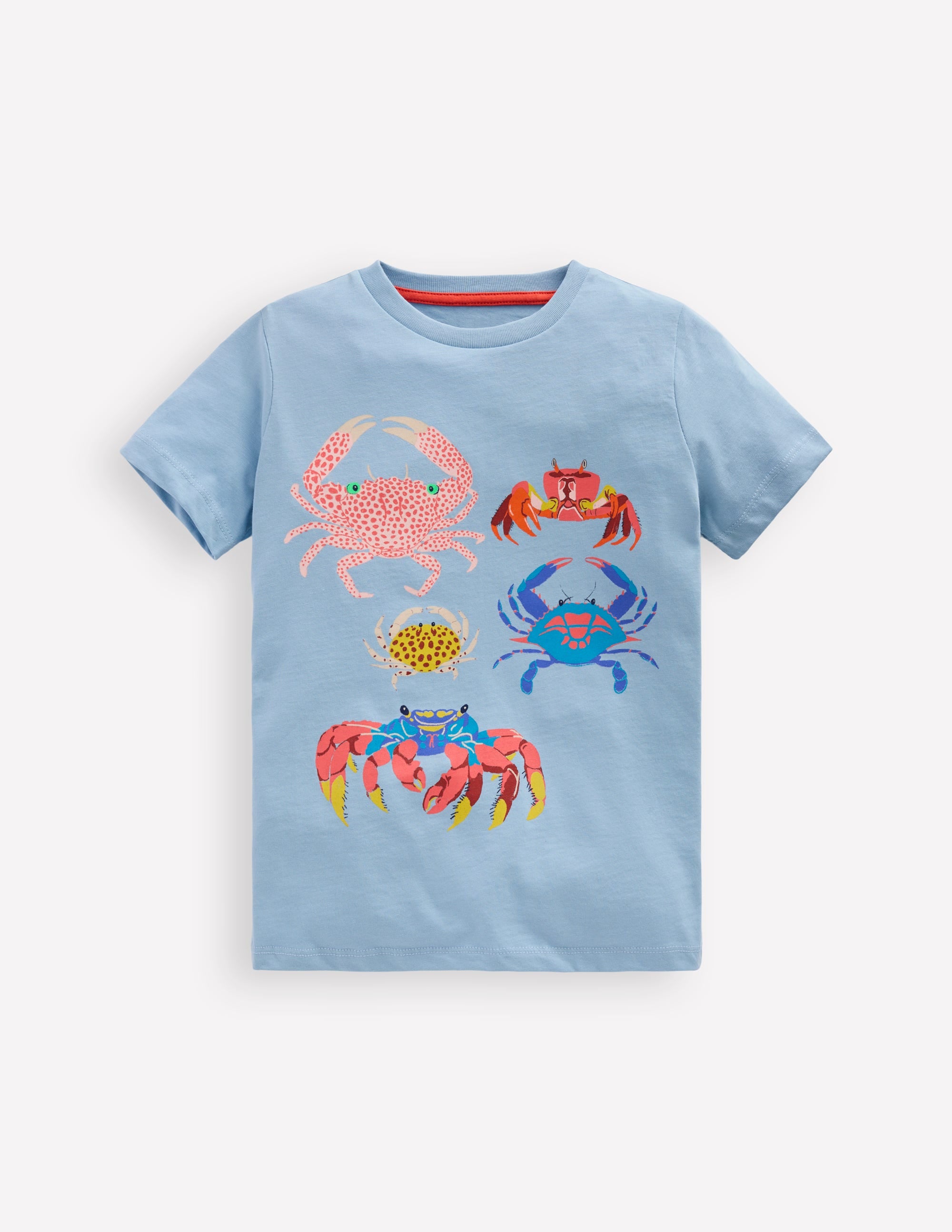 T-shirt graphique à manches courtes-Crabes bleu vintage - Image 1