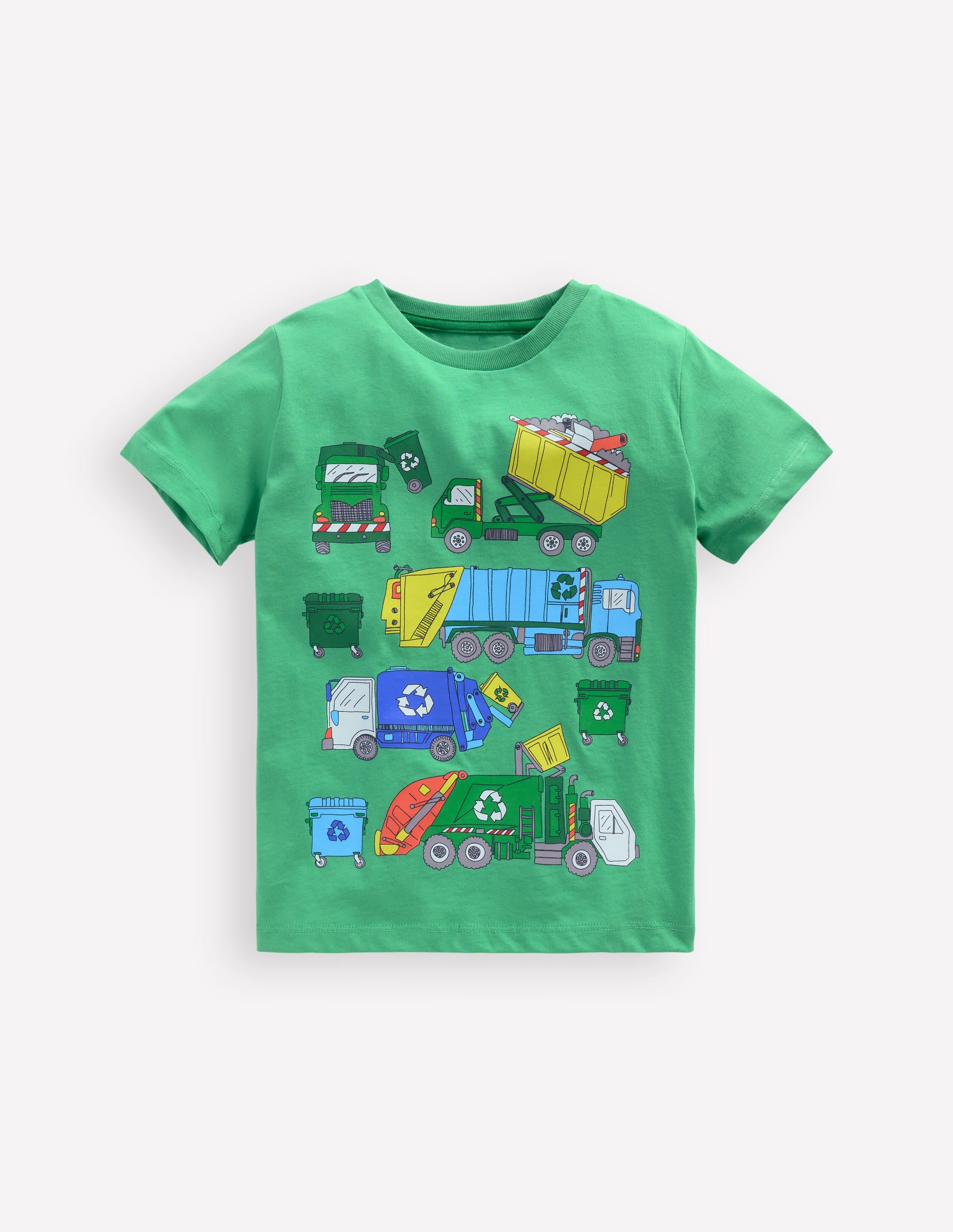 T-Shirt mit Grafik-Aloe-Grün Müllfahrzeuge - Image 1