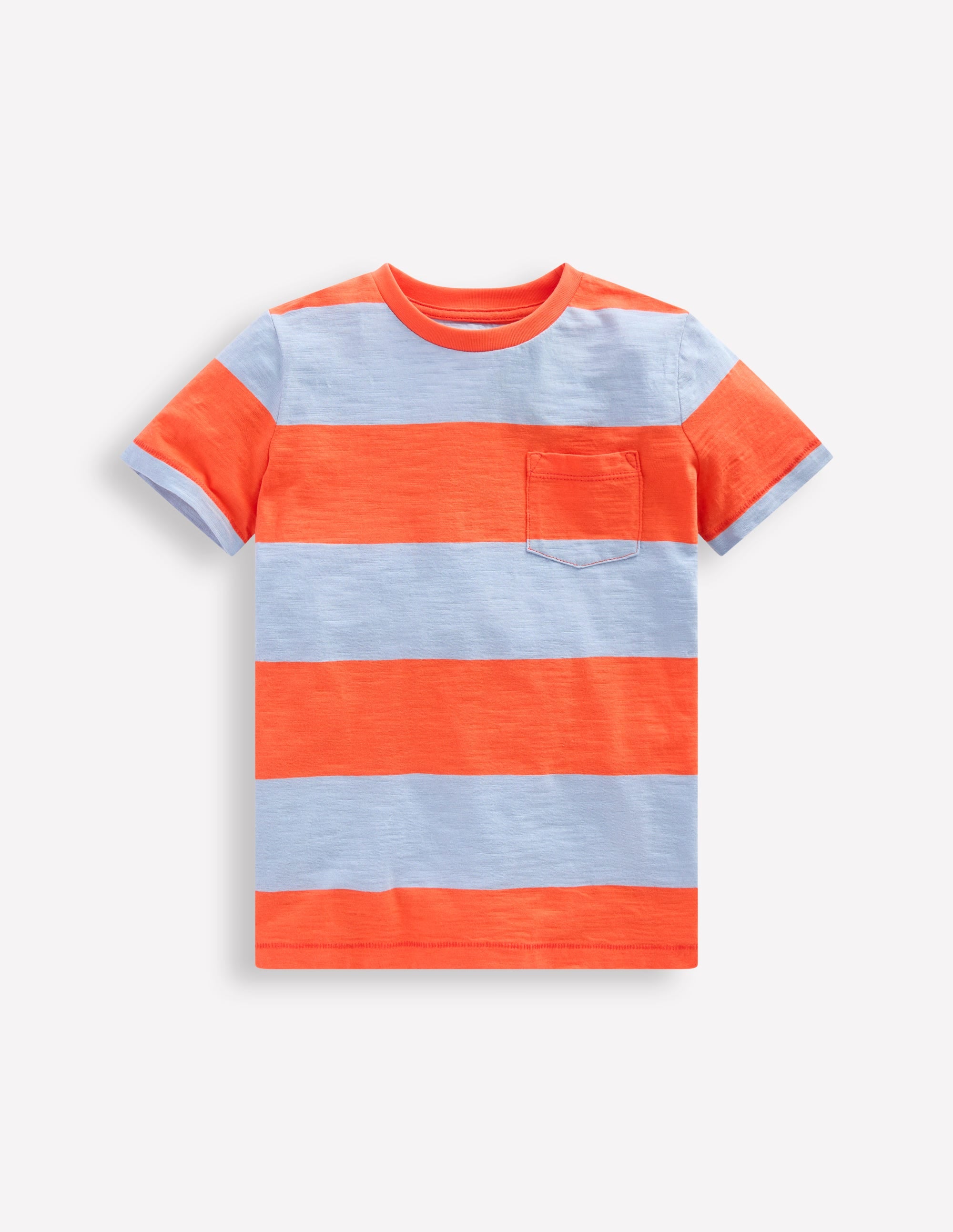 T-shirt manches courtes pour tous les jours-Rayé orange mandarine/glacier - Image 1