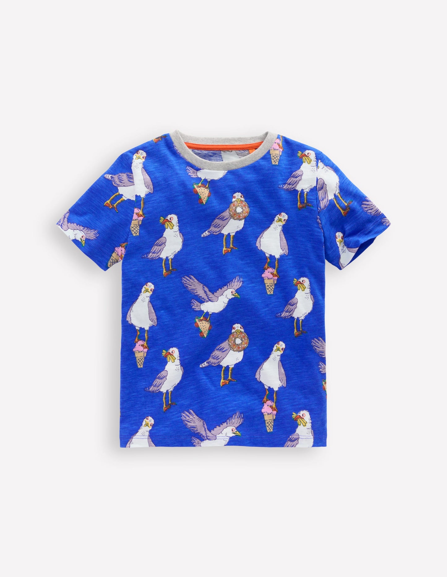 T-Shirt mit durchgehendem Muster-Galerieblau Möwen