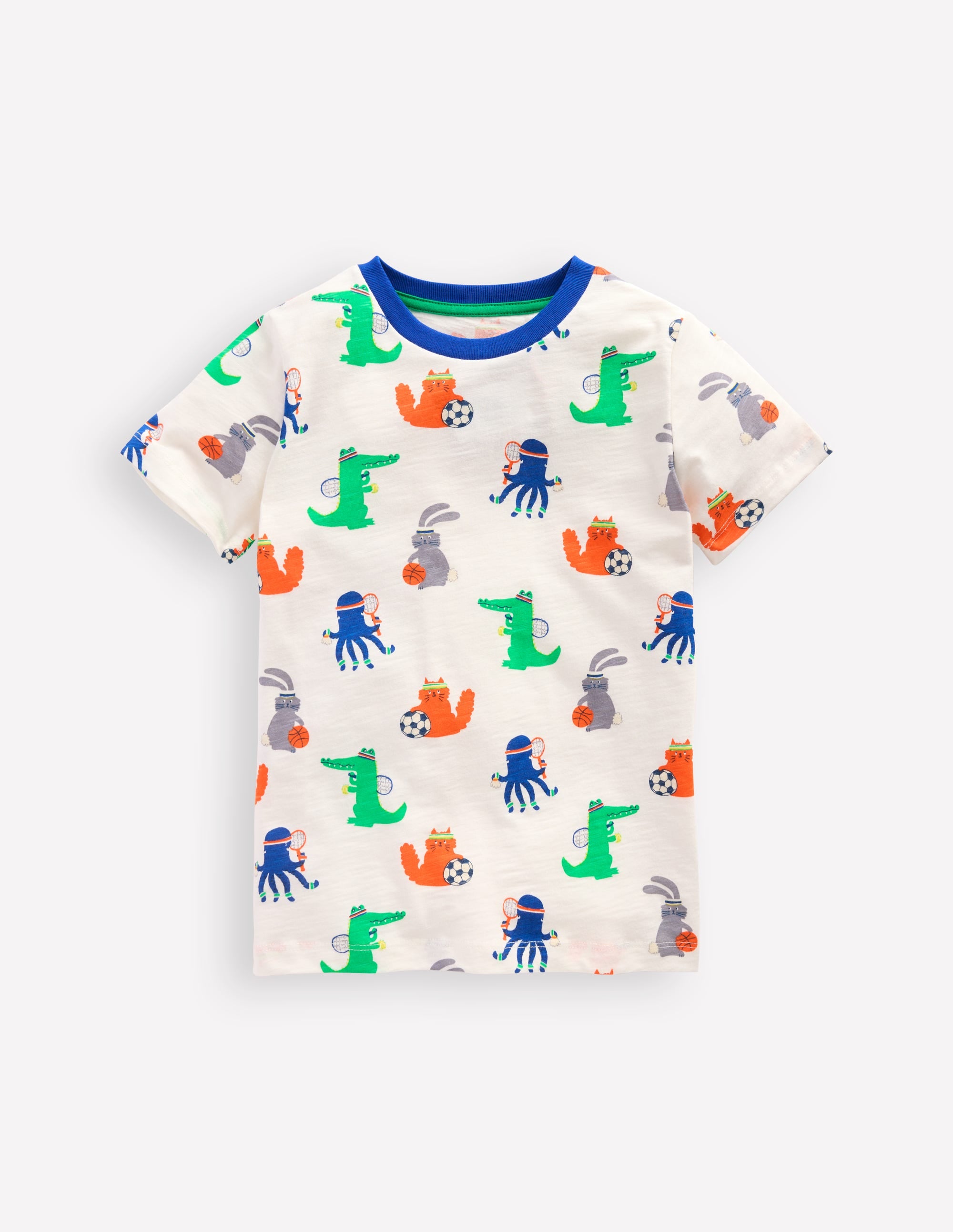 T-shirt à imprimé intégral-Animaux sportifs ivoire doux - Image 1