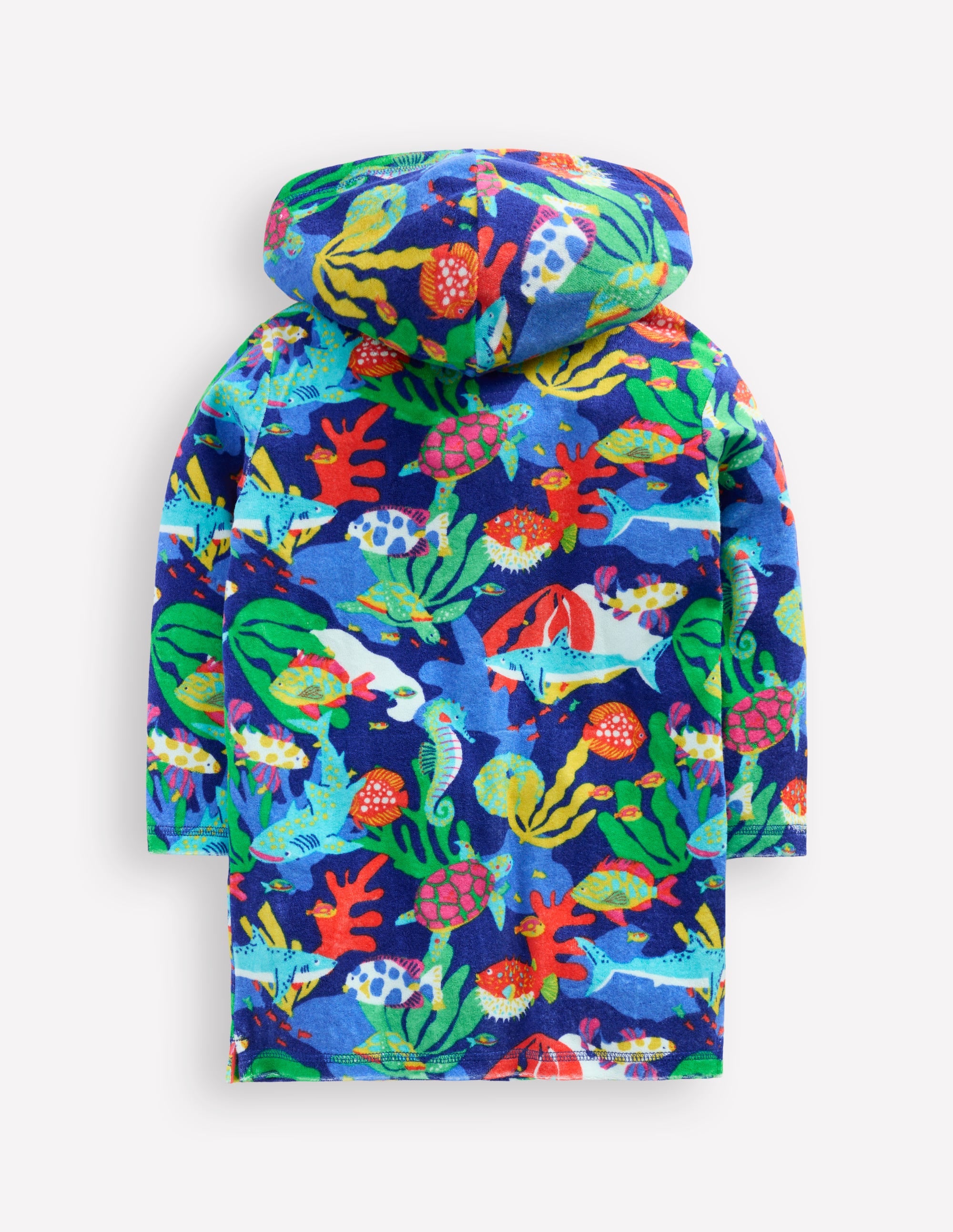 Poncho en éponge à fermeture zippée-Rayé bleu saphir - Image 2