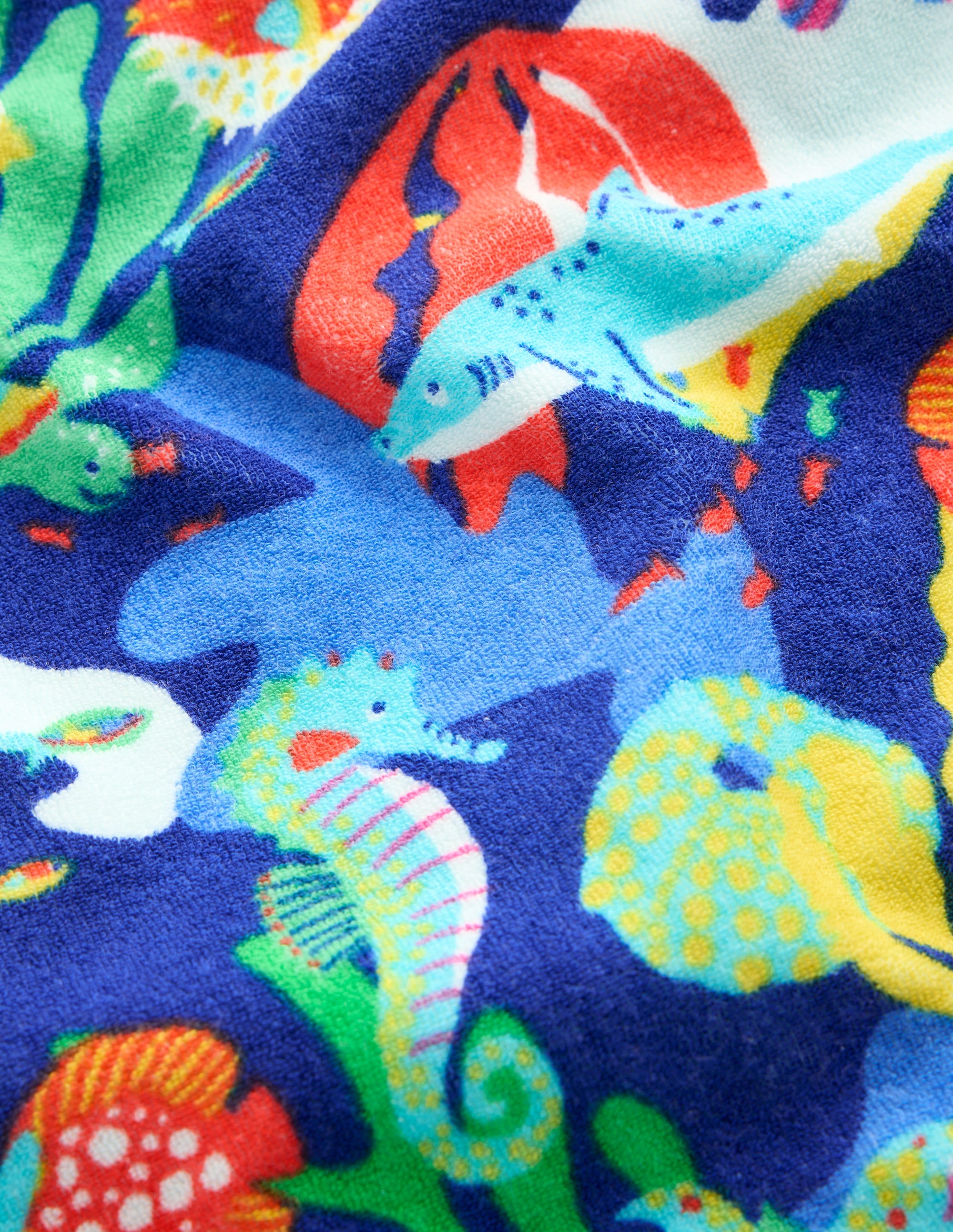 Poncho en éponge à fermeture zippée-Rayé bleu saphir - Image 3