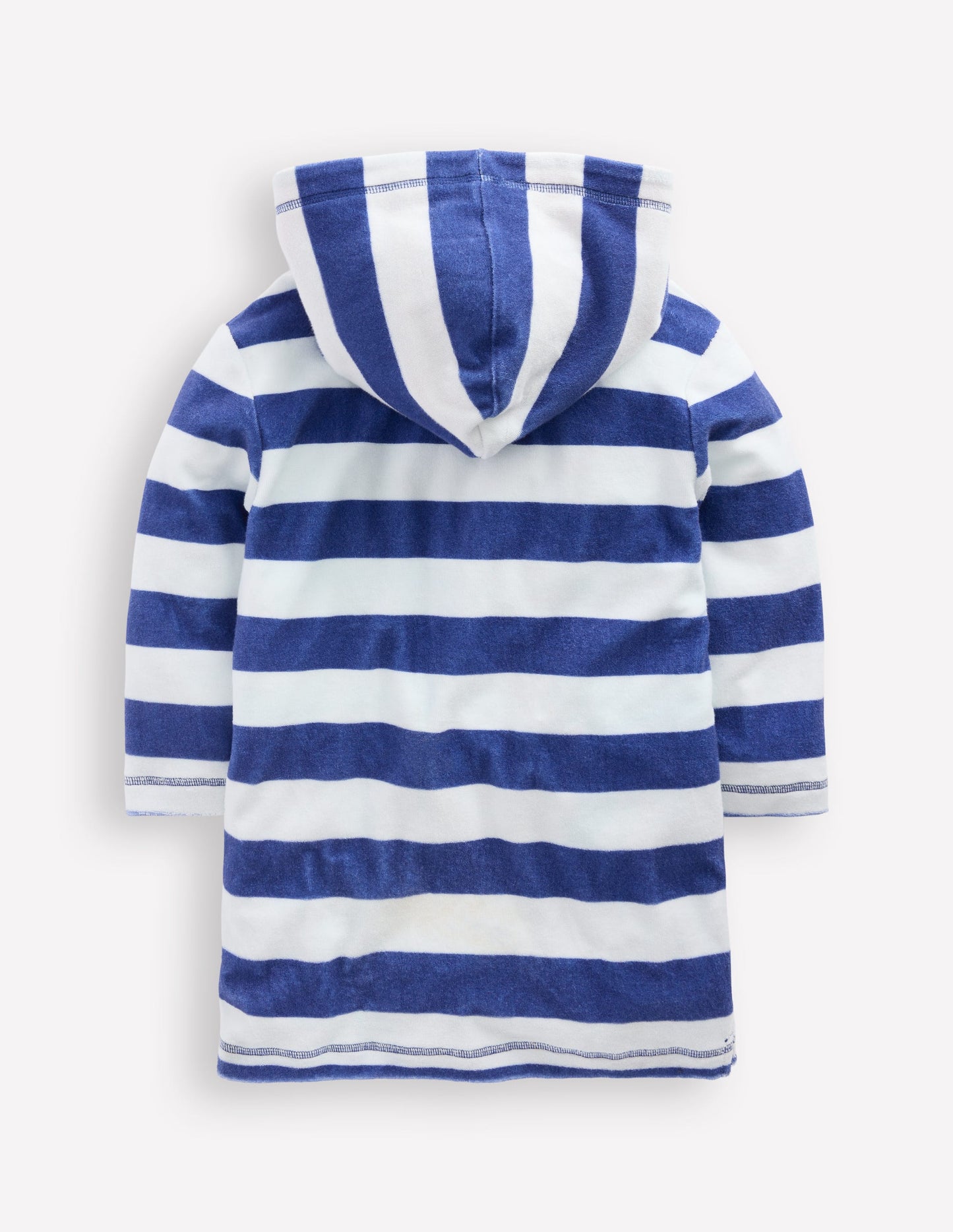 Towelling Zip-Up Throw-On-Sapphire Blue Stripe