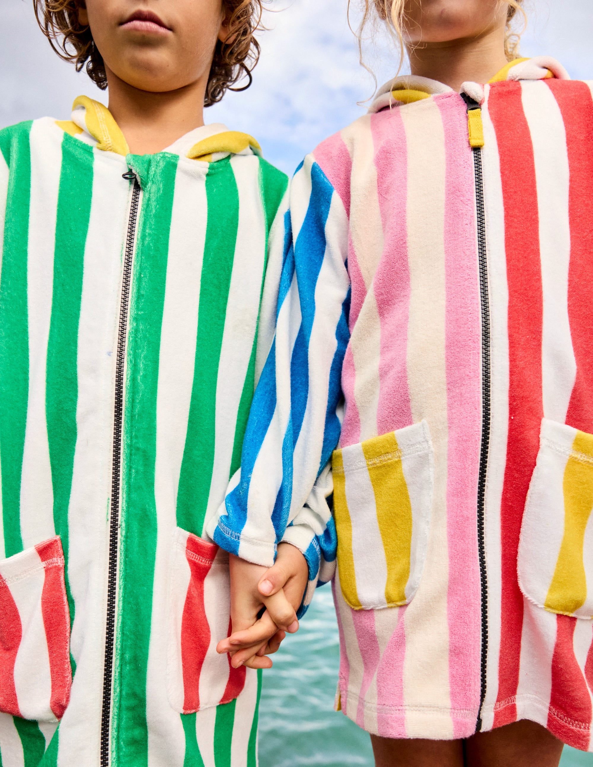 Poncho en éponge à fermeture zippée-Colourblock vert des Highlands - Image 5