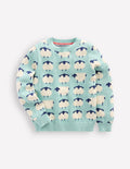 Pull fantaisie-Mouton bleu tourmaline