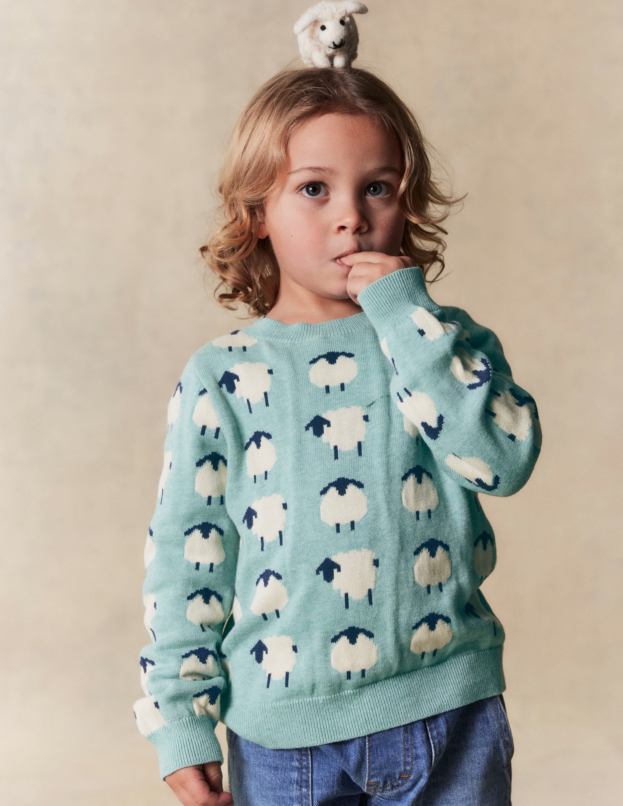 Pull fantaisie-Mouton bleu tourmaline - Image 4