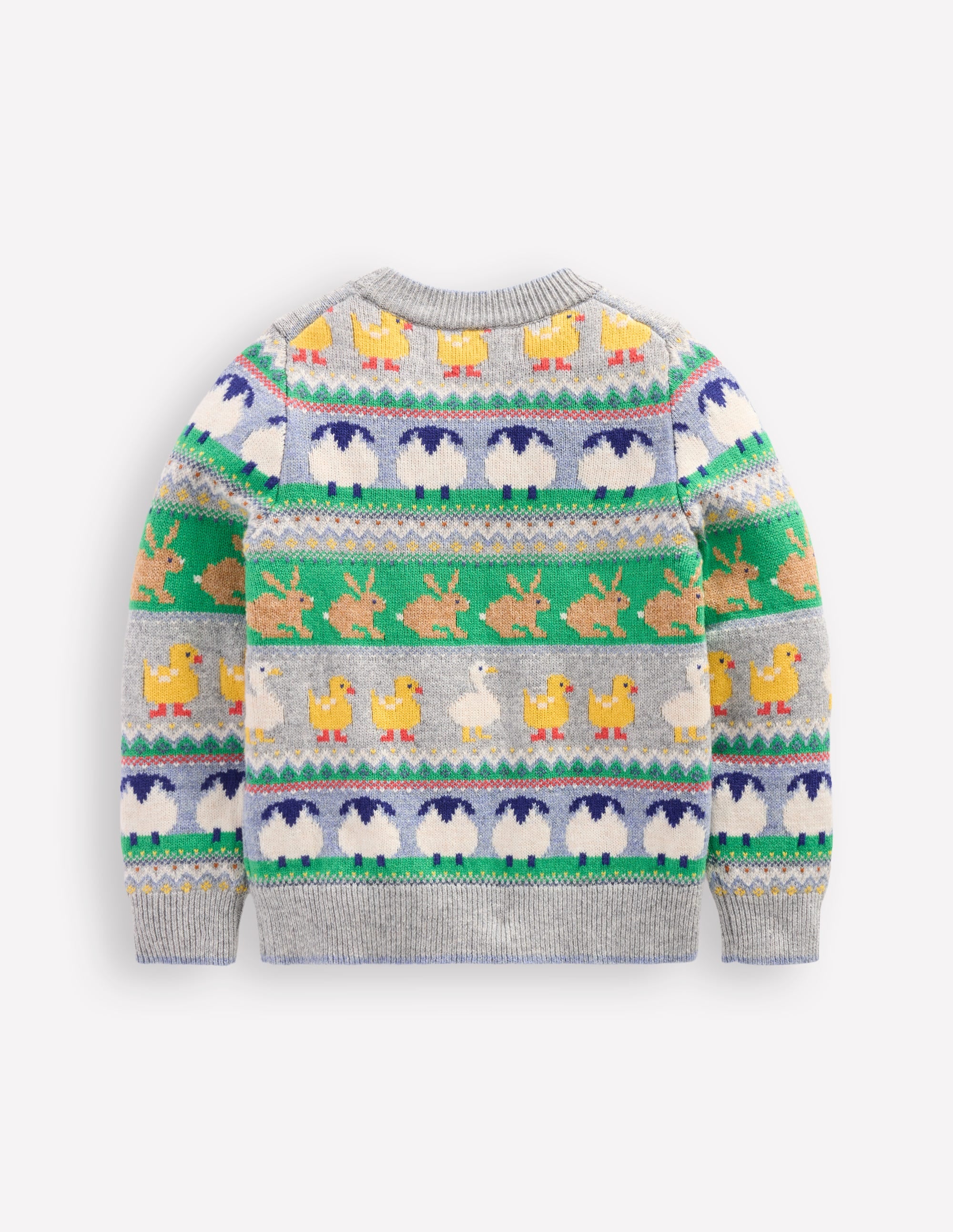 Pull motif jacquard-Pâques gris chiné - Image 2