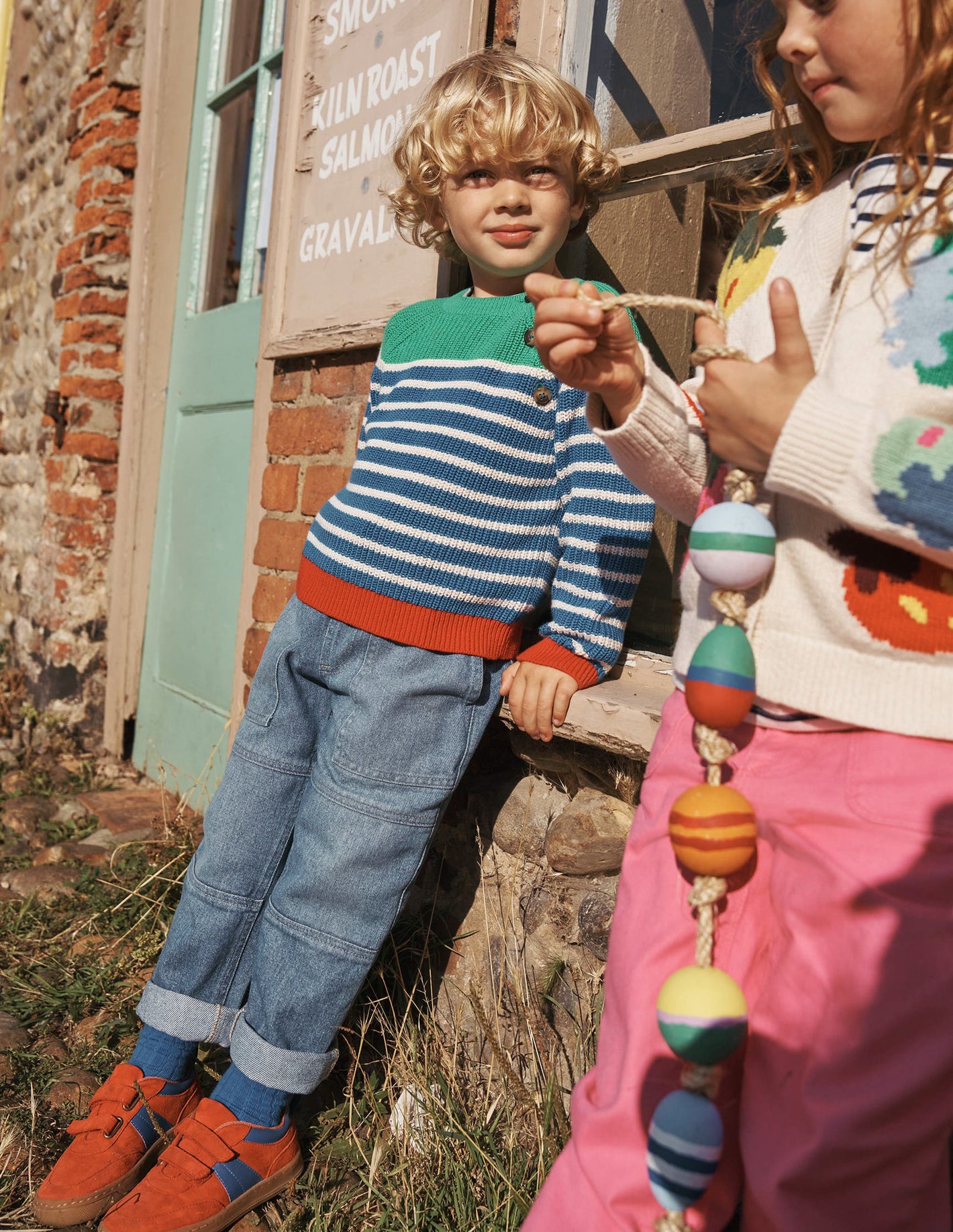 Everyday Cotton Jumper-Kingfisher Blue/Rich Emerald