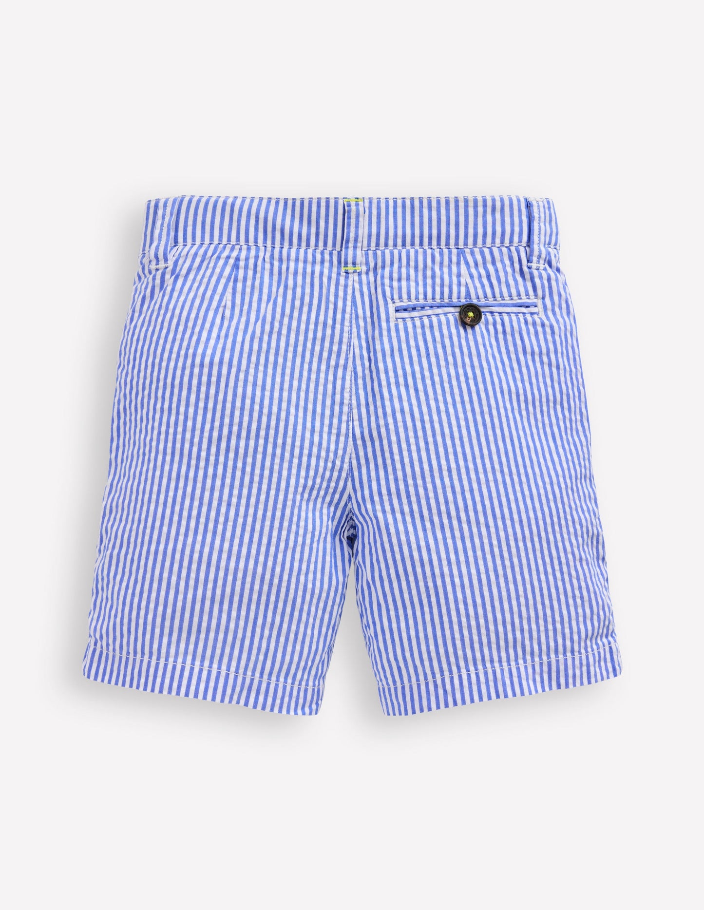 Short en seersucker-Rayé style coutil bleu