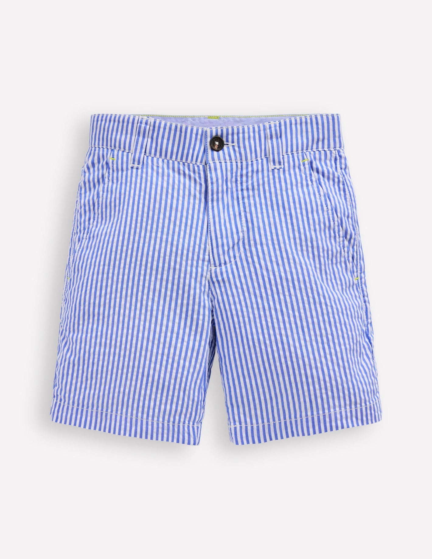 Seersucker-Shorts-Blau Drell Streifen