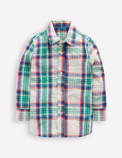 Cotton Shirt-Bright Blue Check