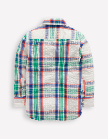 Cotton Shirt-Bright Blue Check