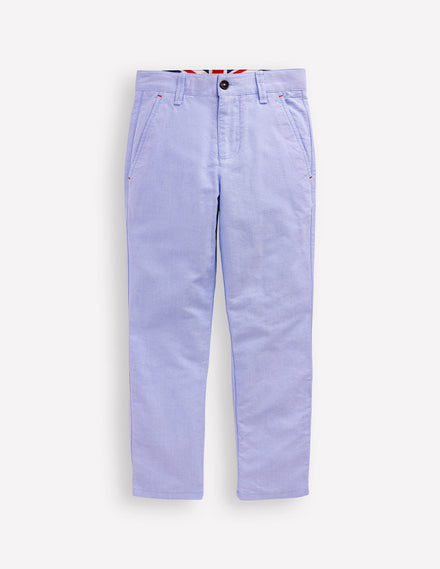 Pantalon chino classique-Oxford bleu