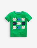 T-shirt manches courtes en bouclé-Mouton vert printemps