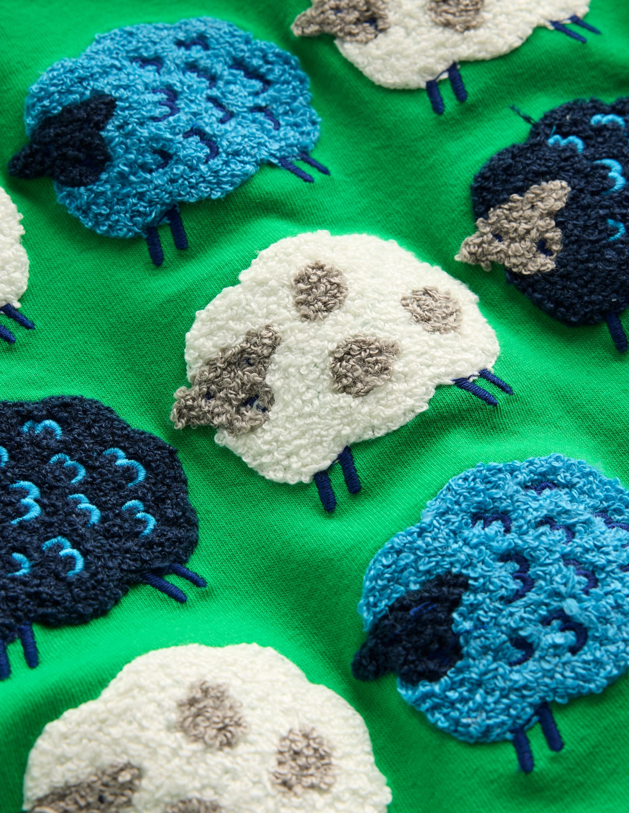 T-shirt manches courtes en bouclé-Mouton vert printemps - Image 3