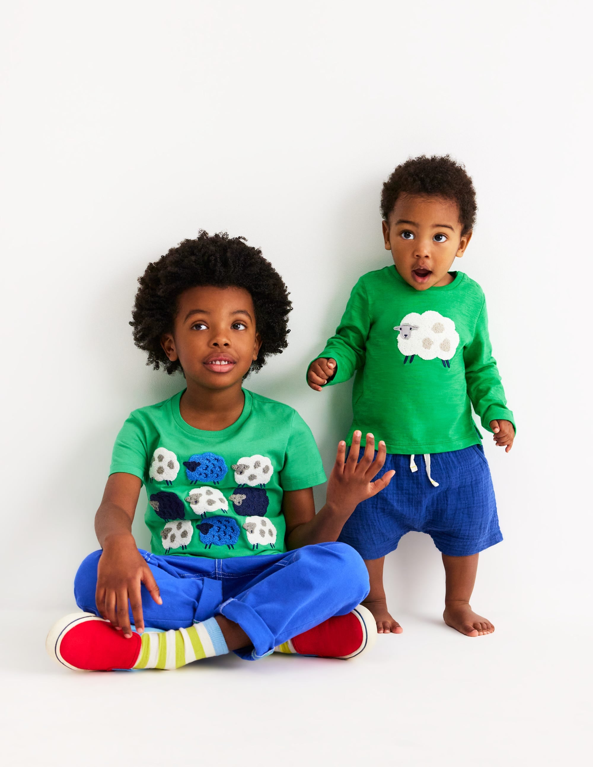 T-shirt manches courtes en bouclé-Mouton vert printemps - Image 6