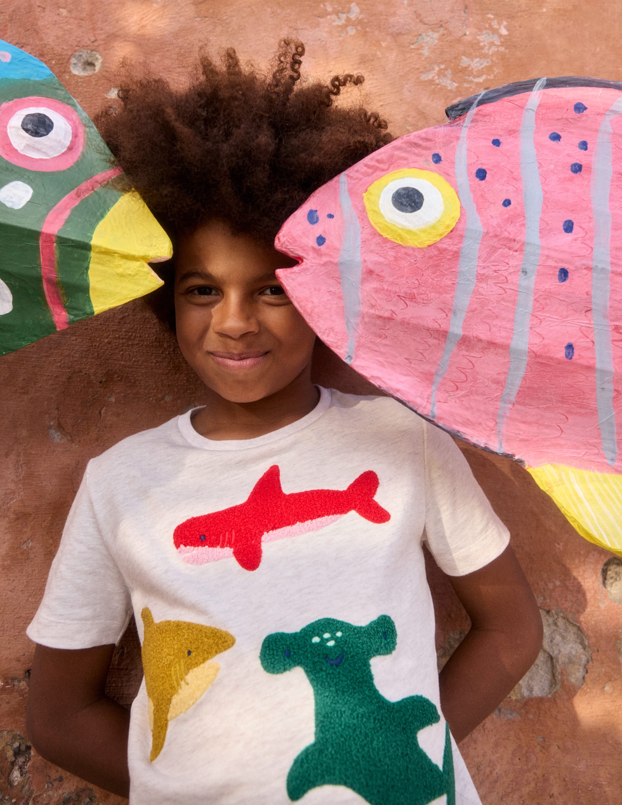Bouclé-T-Shirt-Naturweiß Haie - Image 4