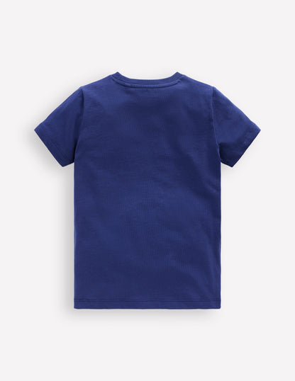 In Dunkeln leuchtendes T-Shirt-Schuluniform-Navy, Haie