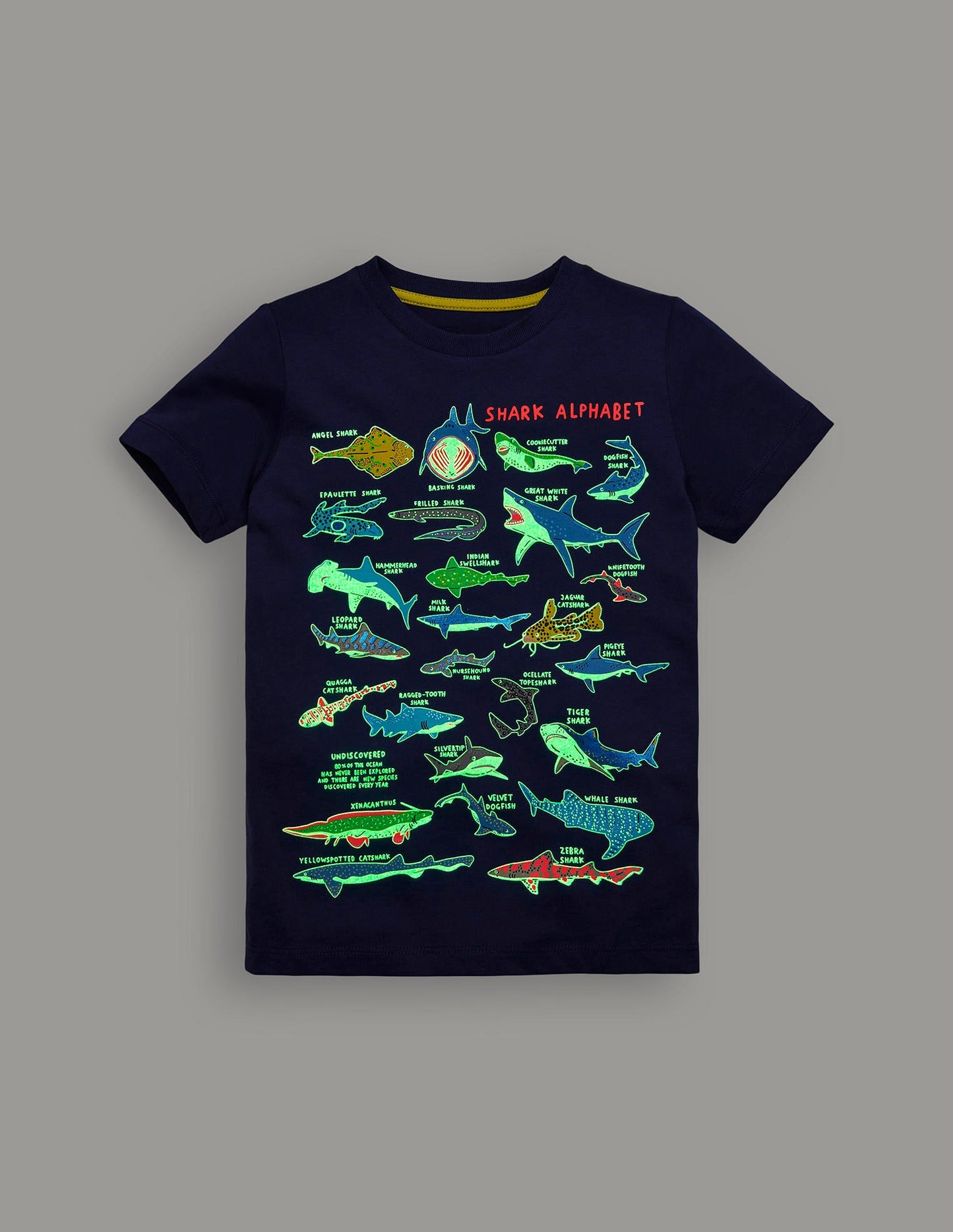 Short Sleeve GITD T-shirt-Starboard Blue Sharks