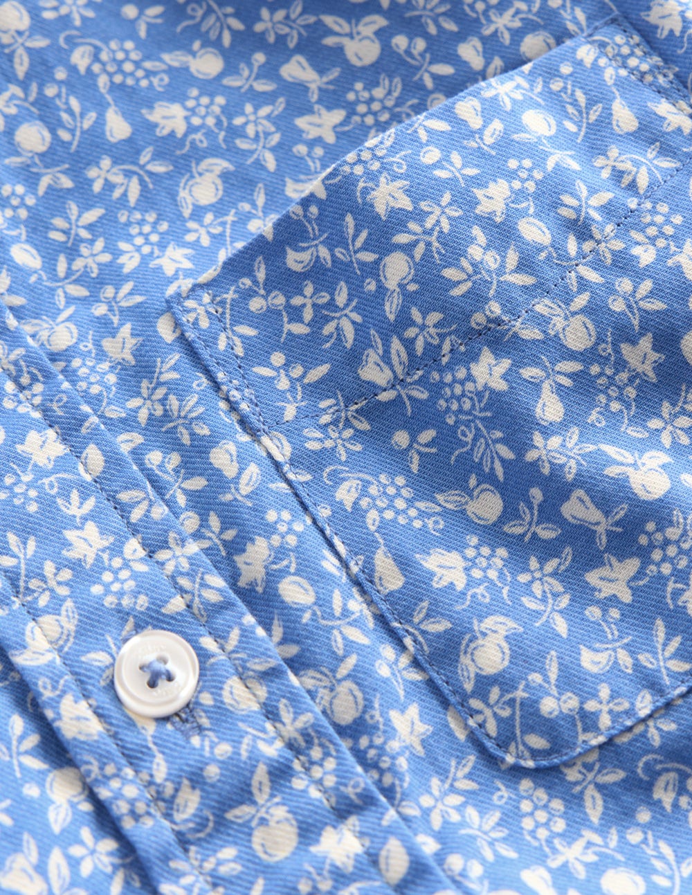 Lässiges Twill-Hemd-Penzance Blau Obstgarten
