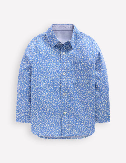 Lässiges Twill-Hemd-Penzance Blau Obstgarten