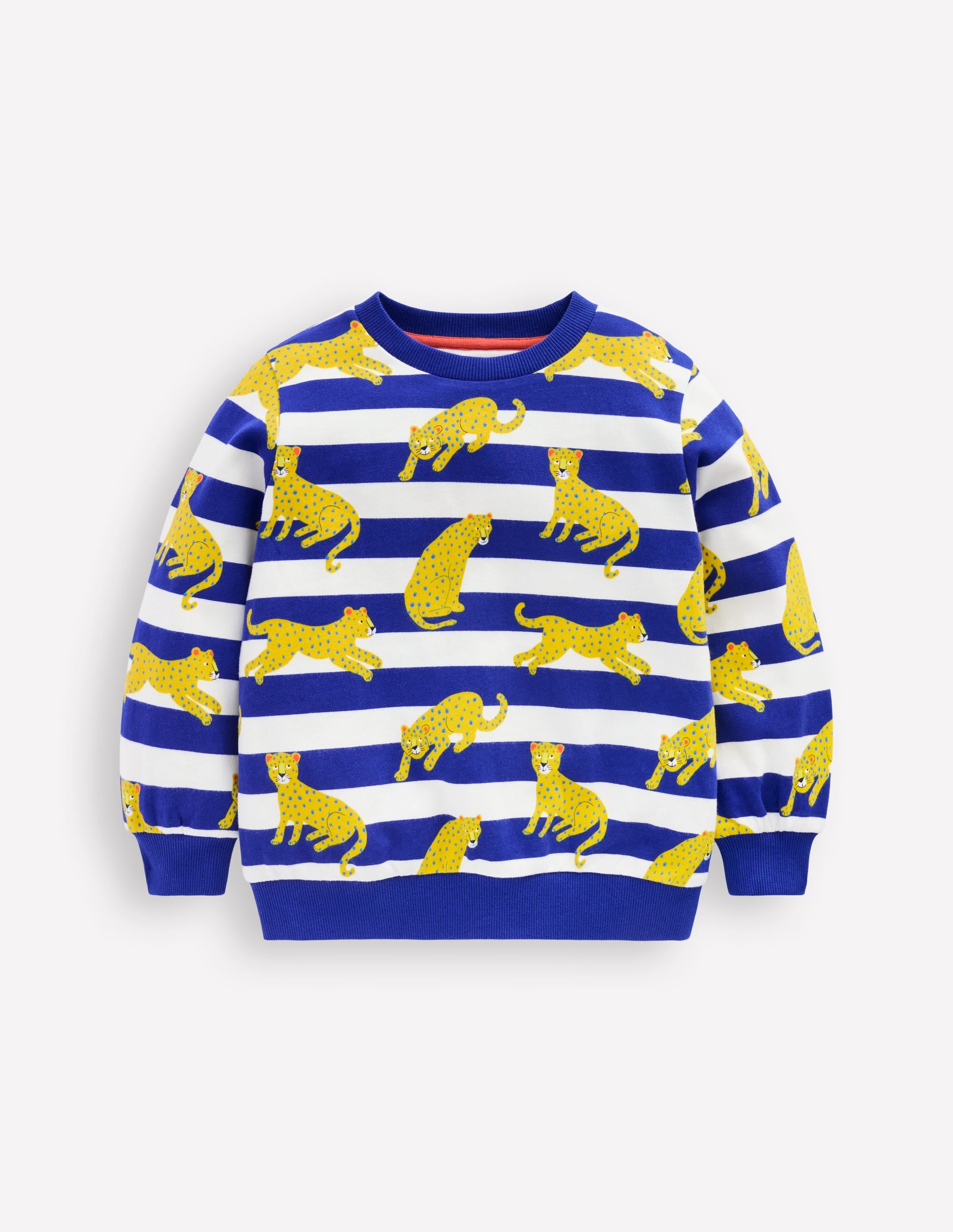 Bedrucktes Sweatshirt-Leuchtendes Blau Leopard Streifen - Image 1