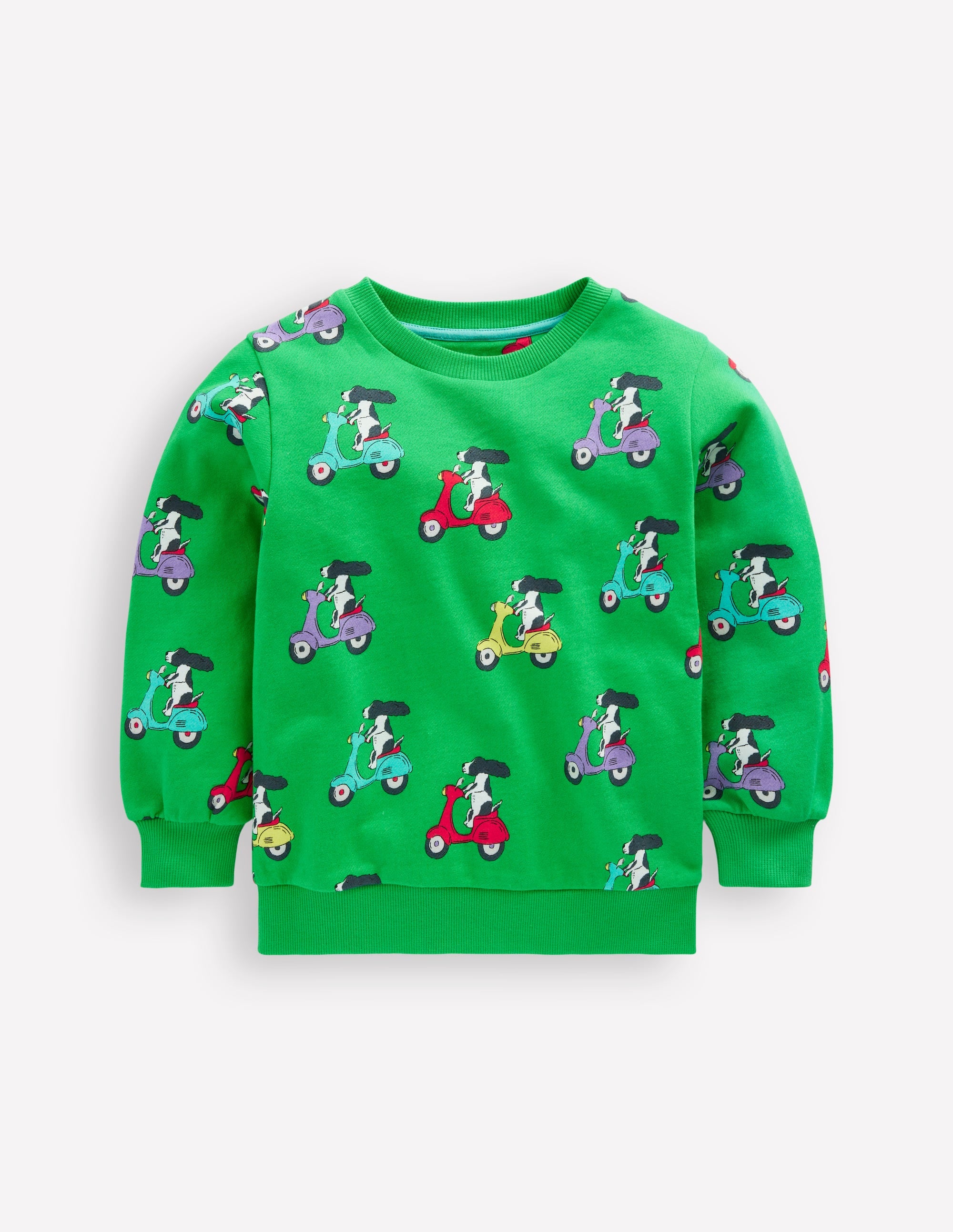 Sweat imprimé-Chiot à scooter vert printemps - Image 1