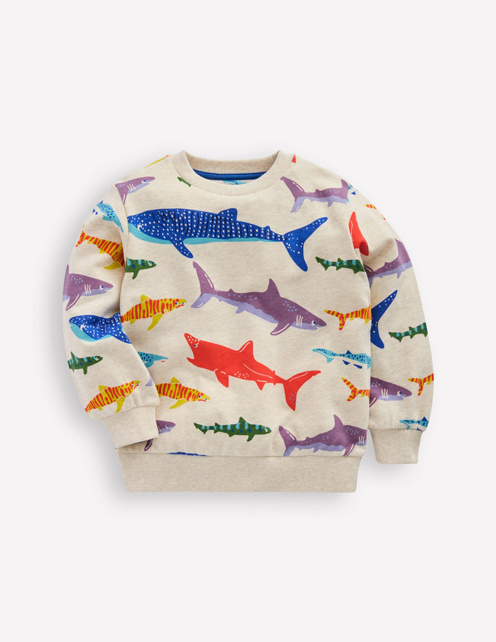 Printed Sweatshirt-Riso Shark