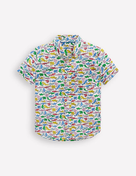 Cotton Linen Shirt-Multi Sharks