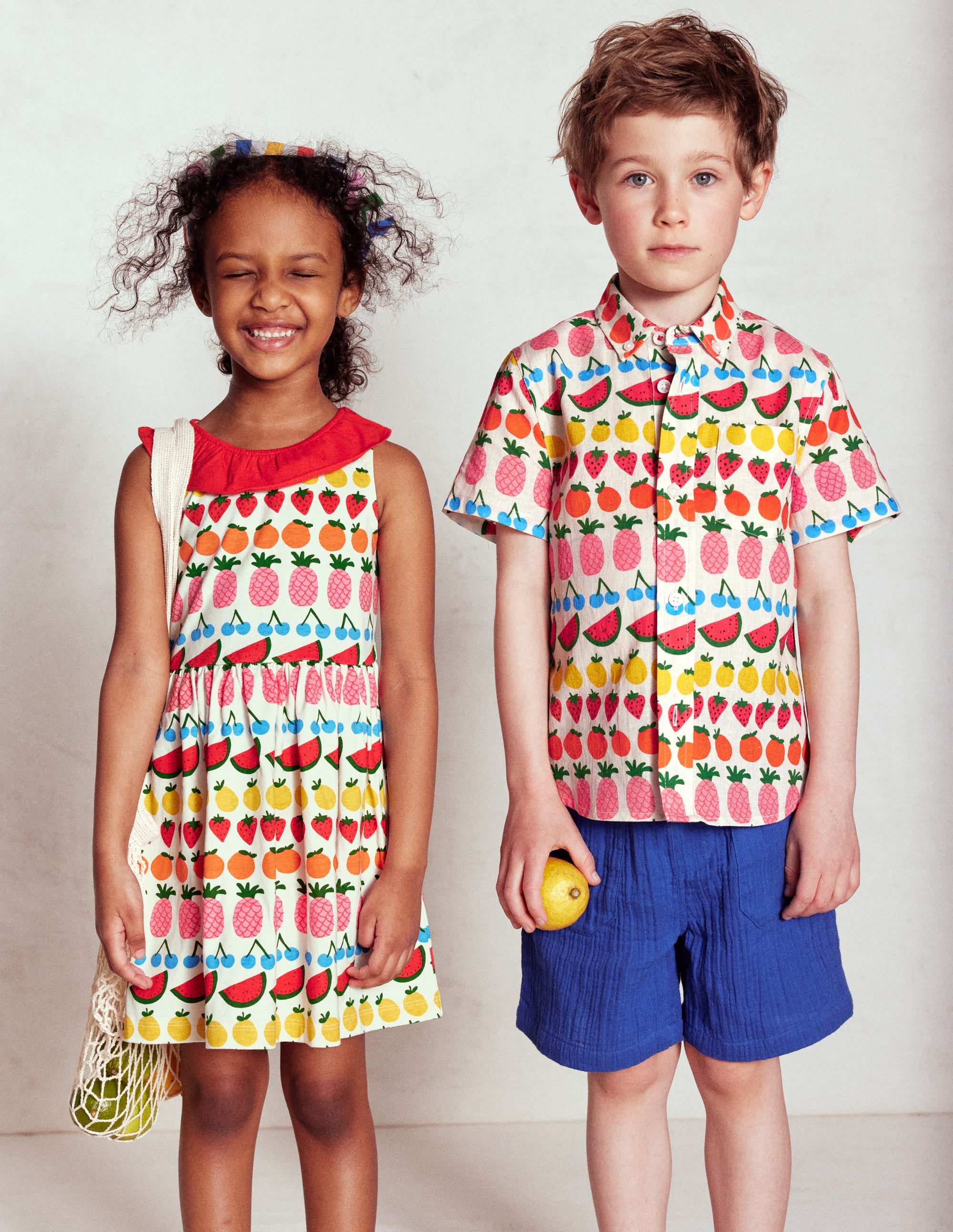 Chemise en coton et lin-Rayé fruits - Image 8