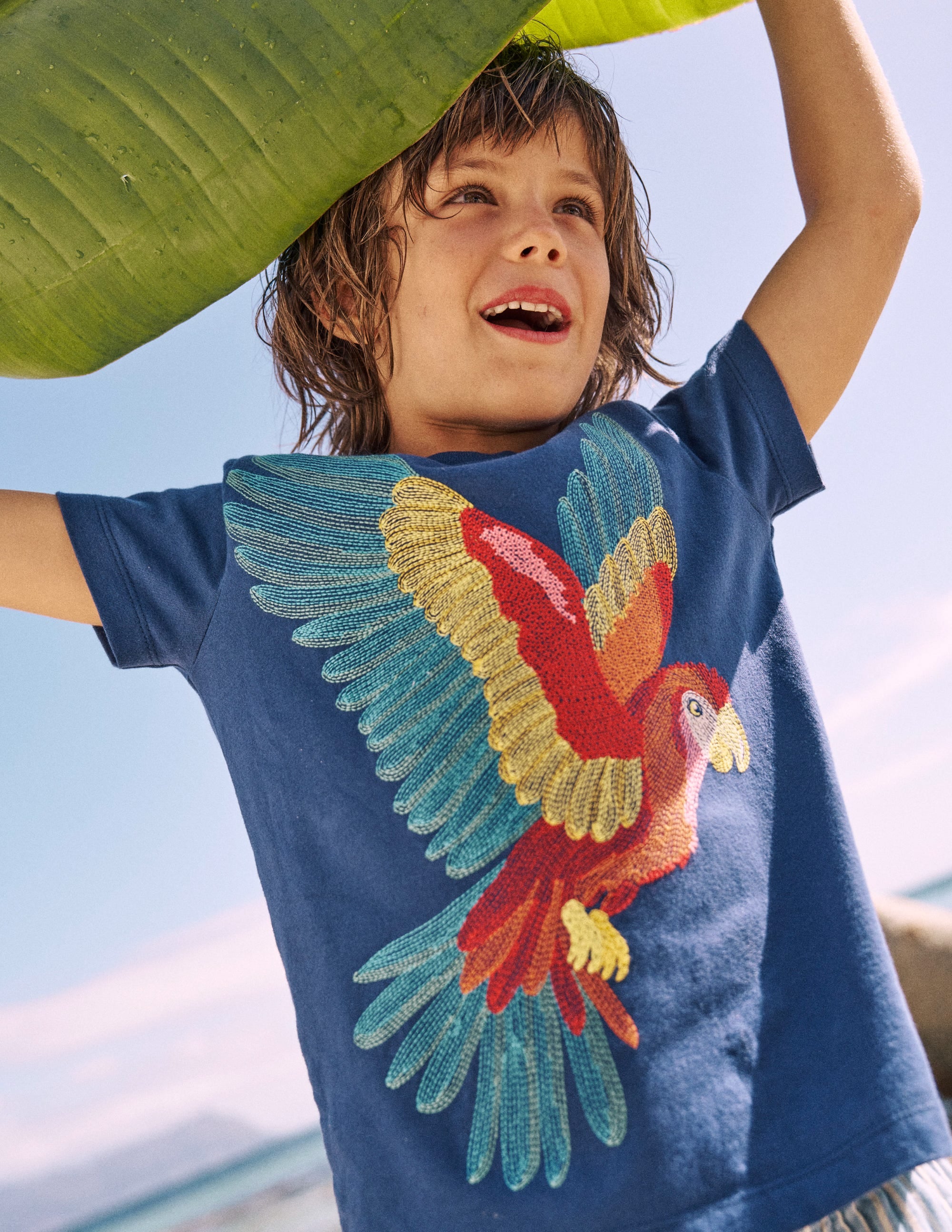 T-shirt à super surpiqûres-Perroquet bleu tribord - Image 4