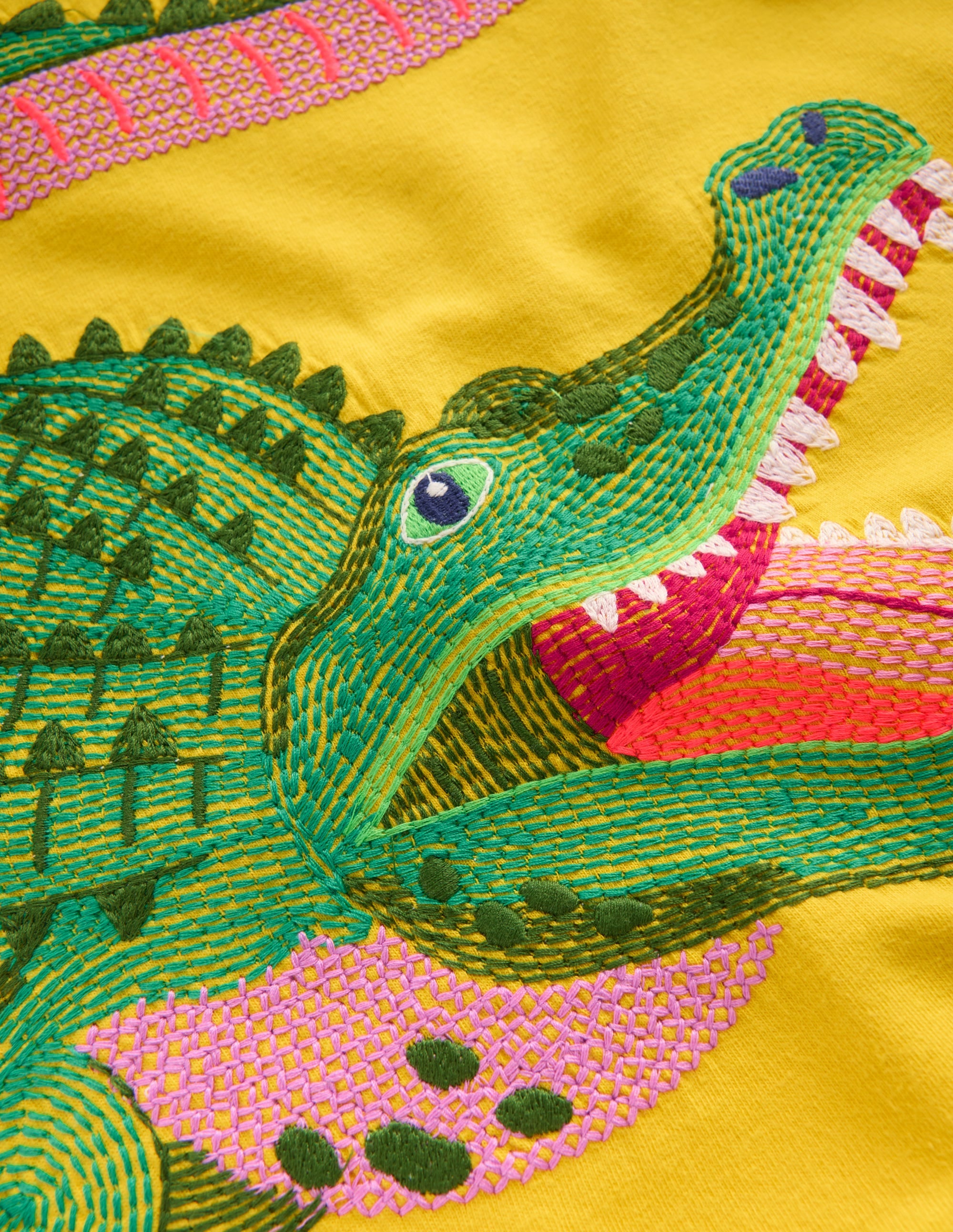 T-Shirt mit Superstitch-Design-Zitronenzestengelb Krokodil - Image 3