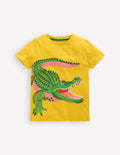 T-Shirt mit Superstitch-Design-Zitronenzestengelb Krokodil