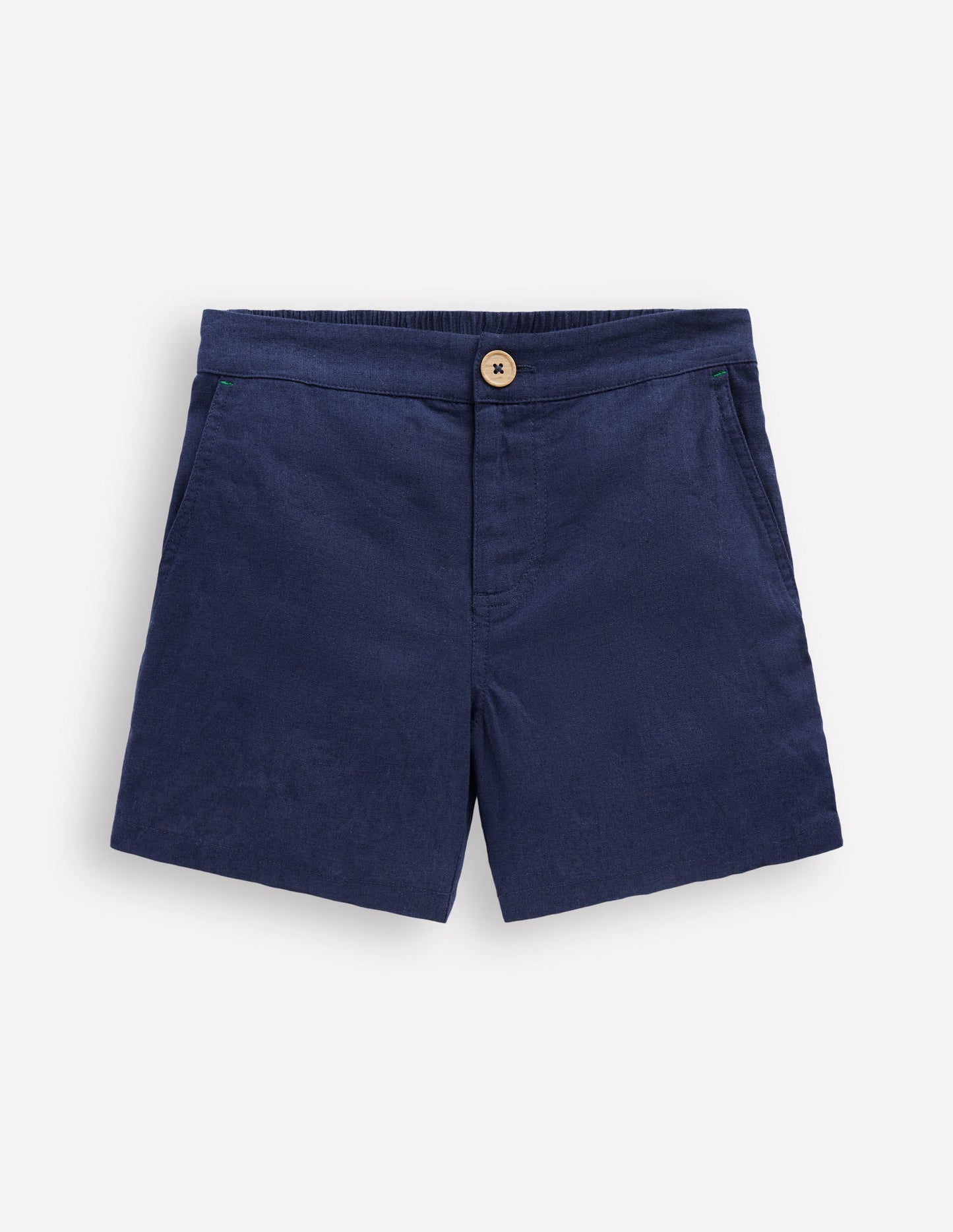 Short en coton et lin-Bleu Marine, Petits Pois