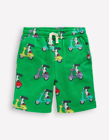 Short imprimé confortable-Chiot à scooter vert printemps